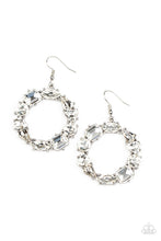 Load image into Gallery viewer, GLOWING in Circles - White Earring-Jewelry-Just Because Jewels, Paparazzi Accessories-Just Because Jewels