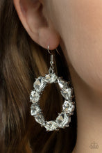 Load image into Gallery viewer, GLOWING in Circles - White Earring-Jewelry-Just Because Jewels, Paparazzi Accessories-Just Because Jewels