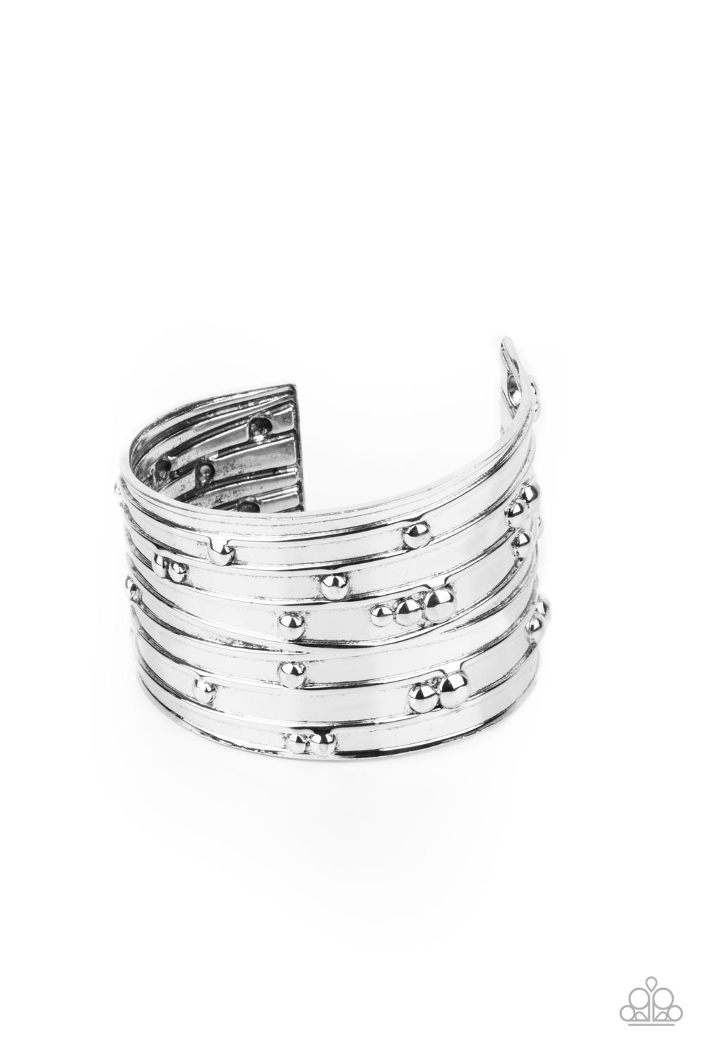 Mechanical Motif - Silver-Jewelry-Paparazzi Accessories, Just Because Jewels-Just Because Jewels