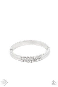Doubled Down Dazzle - White-Jewelry-Just Because Jewels, Paparazzi Accessories-Just Because Jewels