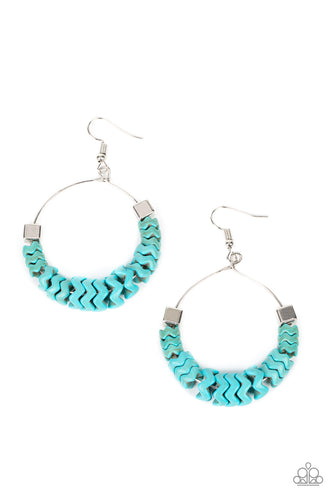 Capriciously Crimped - Blue-Jewelry-Just Because Jewels, Paparazzi Accessories-Just Because Jewels