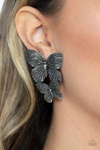 Blushing Butterflies - Silver-Jewelry-Paparazzi Accessories, Just Because Jewels-Just Because Jewels