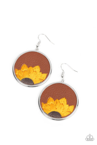 Sun-Kissed Sunflowers - Brown-Jewelry-Just Because Jewels, Paparazzi Accessories-Just Because Jewels
