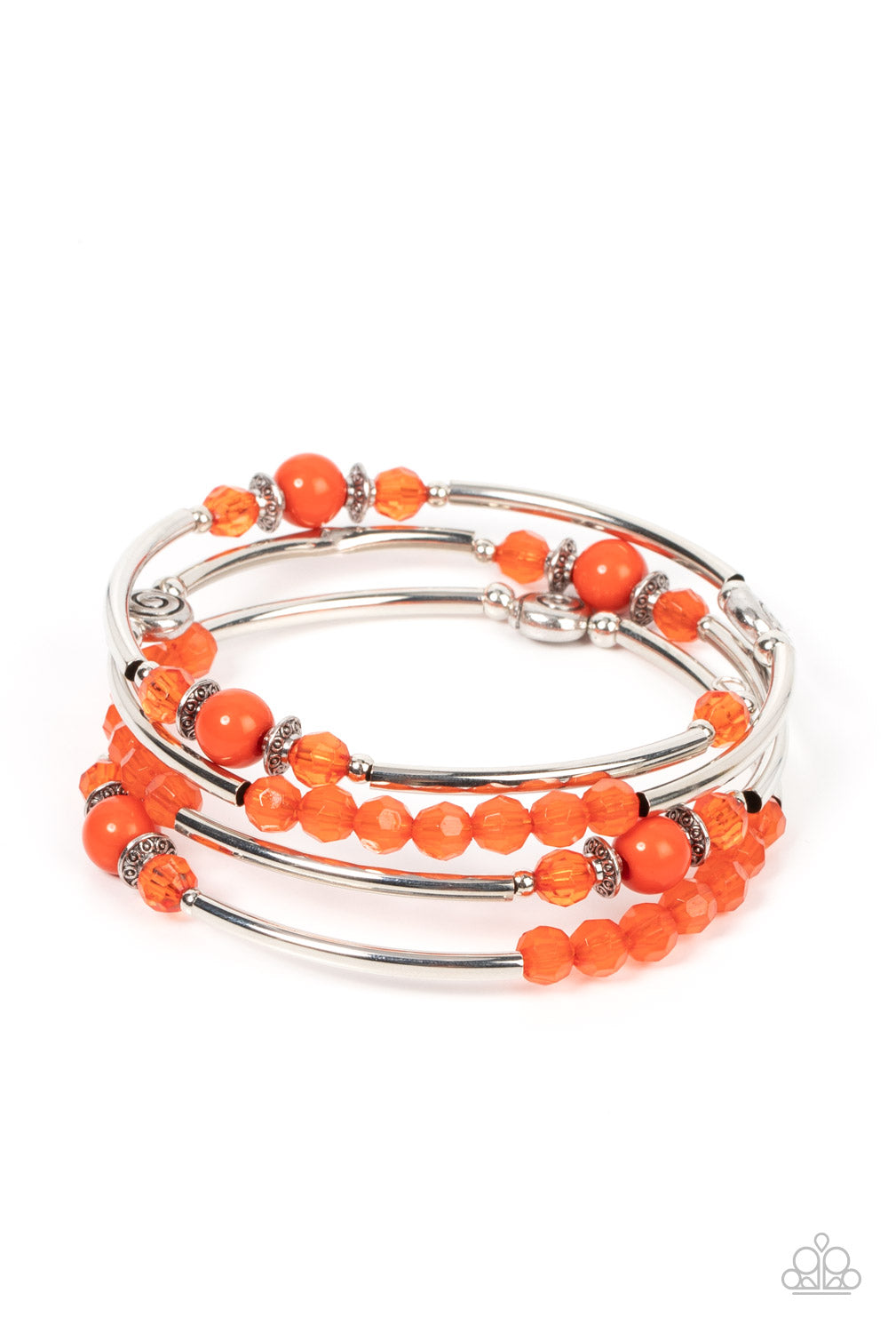 Whimsically Whirly - Orange-Jewelry-Just Because Jewels, Paparazzi Accessories-Just Because Jewels