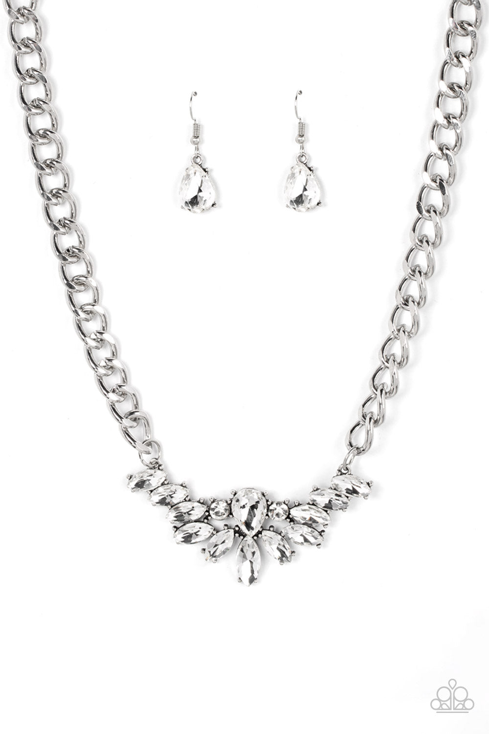 Come at Me - White-Jewelry-Paparazzi Accessories, Just Because Jewels-Just Because Jewels