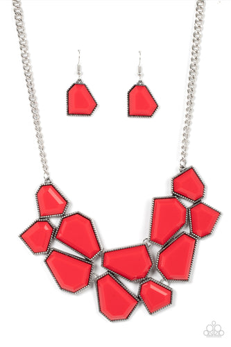 Double-DEFACED - Red-Jewelry-Paparazzi Accessories, Just Because Jewels-Just Because Jewels