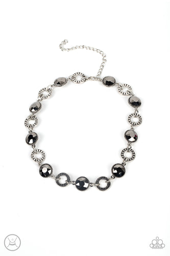 Rhinestone Rollout - Silver-Jewelry-Just Because Jewels, Paparazzi Accessories-Just Because Jewels
