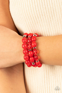 Coastal Coastin - Red-Jewelry-Paparazzi Accessories, Just Because Jewels-Just Because Jewels