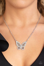 Load image into Gallery viewer, Baroque Butterfly - White-Jewelry-Paparazzi Accessories, Just Because Jewels-Just Because Jewels