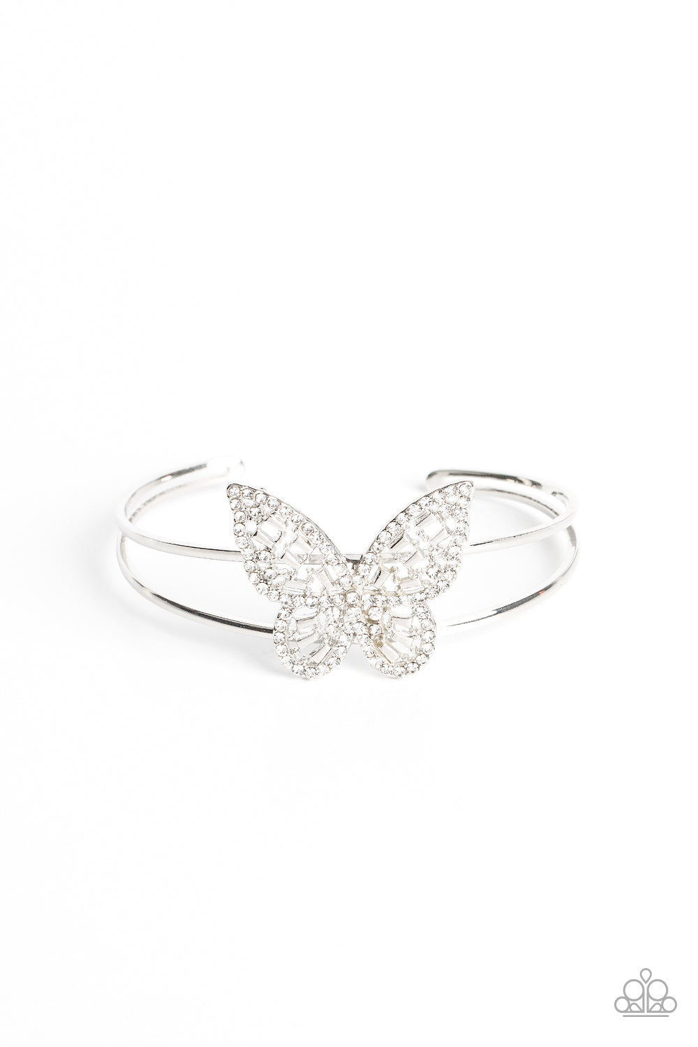 Butterfly Bella - White-Jewelry-Paparazzi Accessories, Just Because Jewels-Just Because Jewels