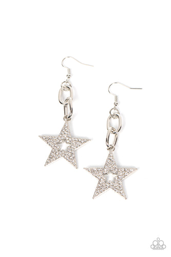 Cosmic Celebrity - White-Jewelry-Paparazzi Accessories, Just Because Jewels-Just Because Jewels