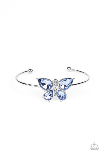 Butterfly Beatitude - Blue-Jewelry-Just Because Jewels, Paparazzi Accessories-Just Because Jewels