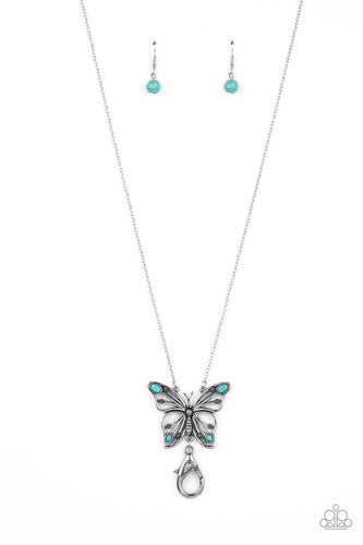 Badlands Butterfly - Blue-Jewelry-Paparazzi Accessories, Just Because Jewels-Just Because Jewels
