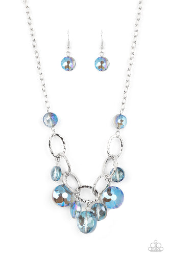 Rhinestone River - Blue-Jewelry-Just Because Jewels, Paparazzi Accessories-Just Because Jewels