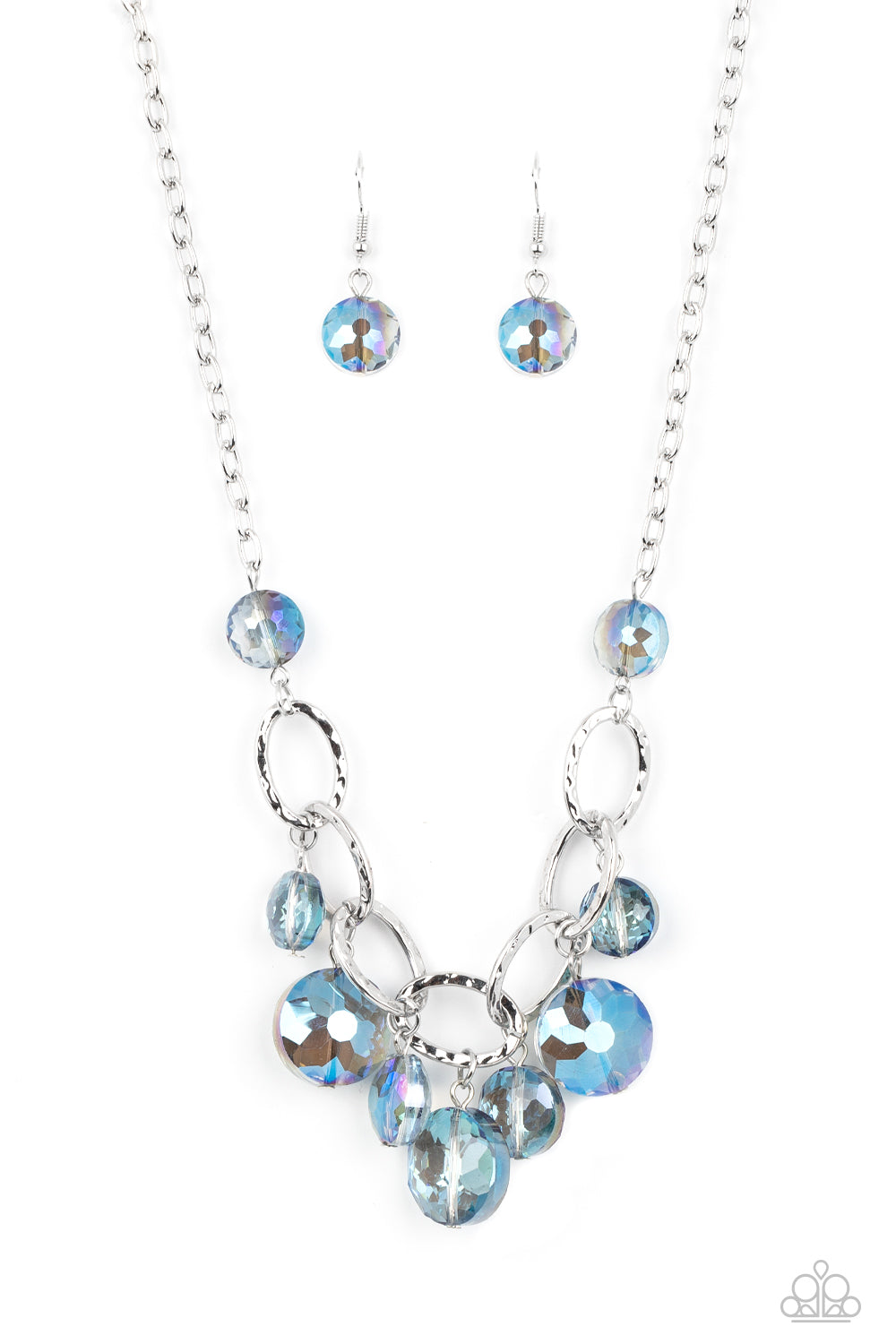 Rhinestone River - Blue-Jewelry-Just Because Jewels, Paparazzi Accessories-Just Because Jewels