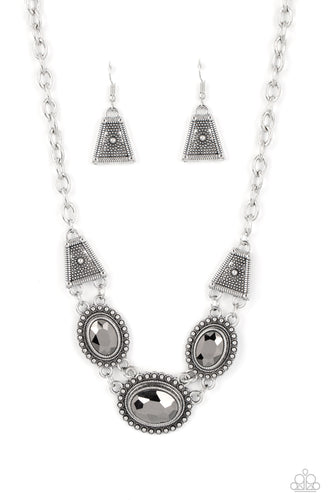 Textured TRAPEZOID - Silver-Jewelry-Just Because Jewels, Paparazzi Accessories-Just Because Jewels