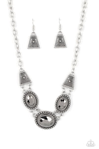 Textured TRAPEZOID - Silver-Jewelry-Just Because Jewels, Paparazzi Accessories-Just Because Jewels