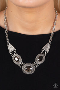 Textured TRAPEZOID - Silver-Jewelry-Just Because Jewels, Paparazzi Accessories-Just Because Jewels