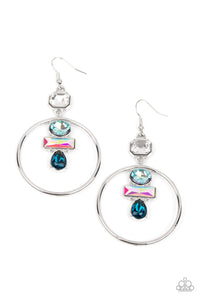 Geometric Glam - Blue-Jewelry-Paparazzi Accessories, Just Because Jewels-Just Because Jewels