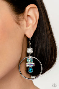 Geometric Glam - Blue-Jewelry-Paparazzi Accessories, Just Because Jewels-Just Because Jewels