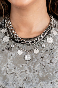 Industrial Noise - White-Jewelry-Paparazzi Accessories, Just Because Jewels-Just Because Jewels