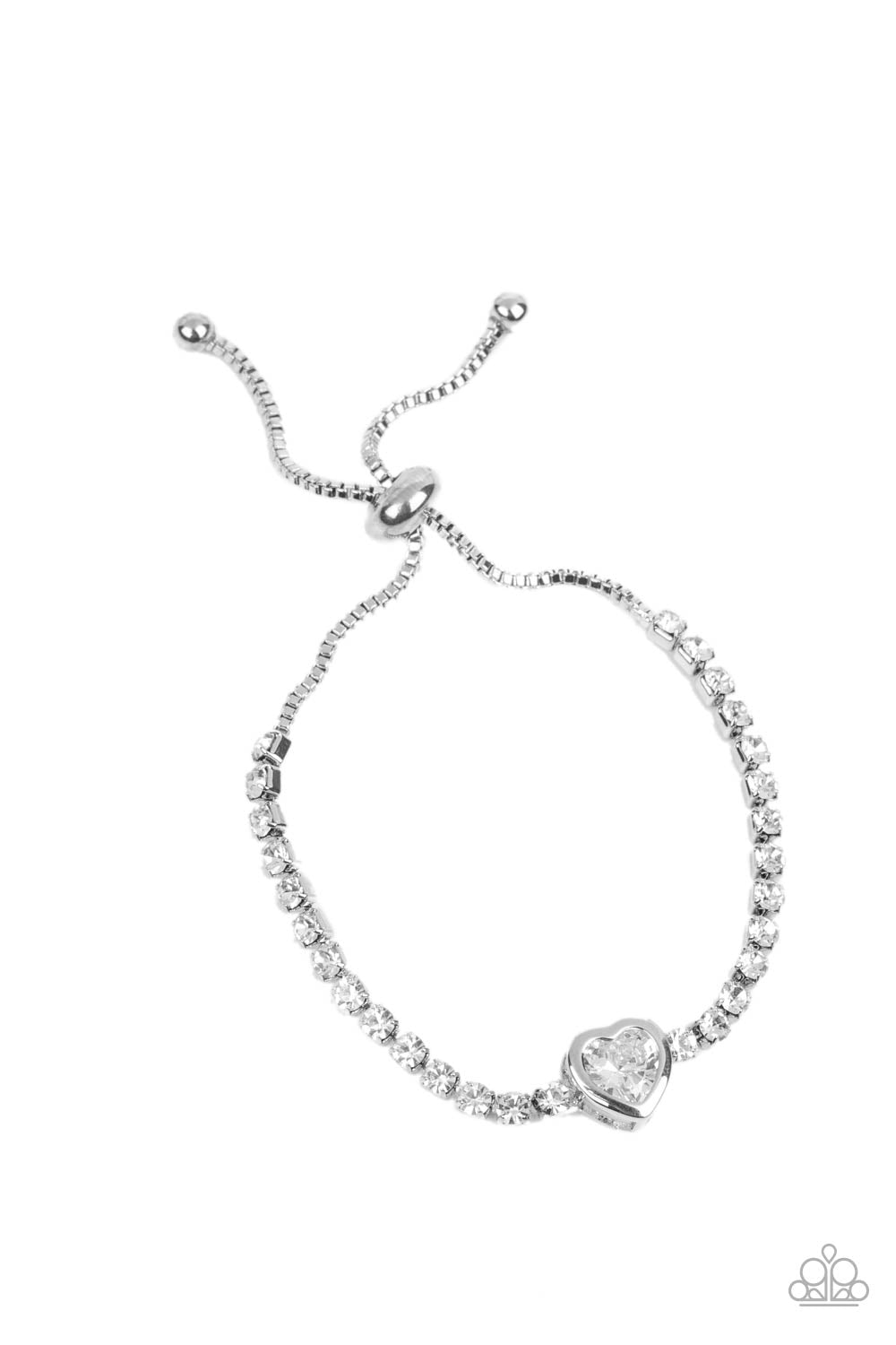 Mirrored Love - White-Jewelry-Paparazzi Accessories, Just Because Jewels-Just Because Jewels