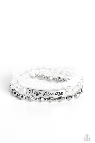Pray Always - White-Jewelry-Just Because Jewels, Paparazzi Accessories-Just Because Jewels