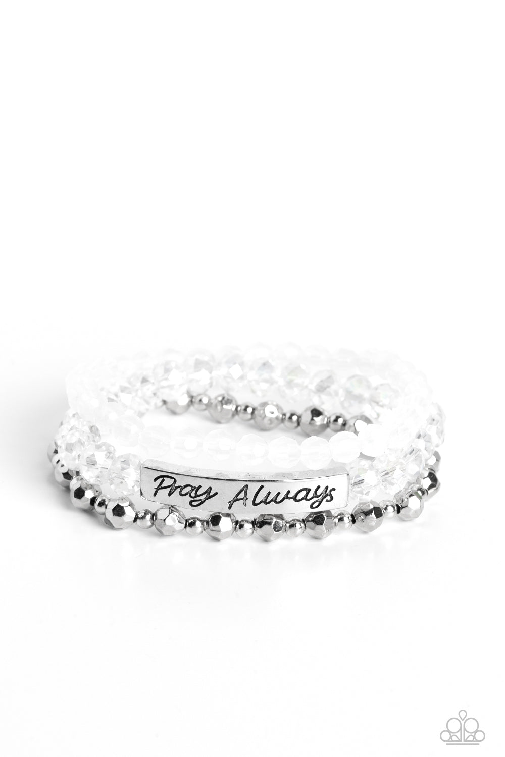 Pray Always - White-Jewelry-Just Because Jewels, Paparazzi Accessories-Just Because Jewels