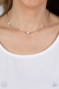 Fluttering Fanatic - Gold-Jewelry-Paparazzi Accessories, Just Because Jewels-Just Because Jewels