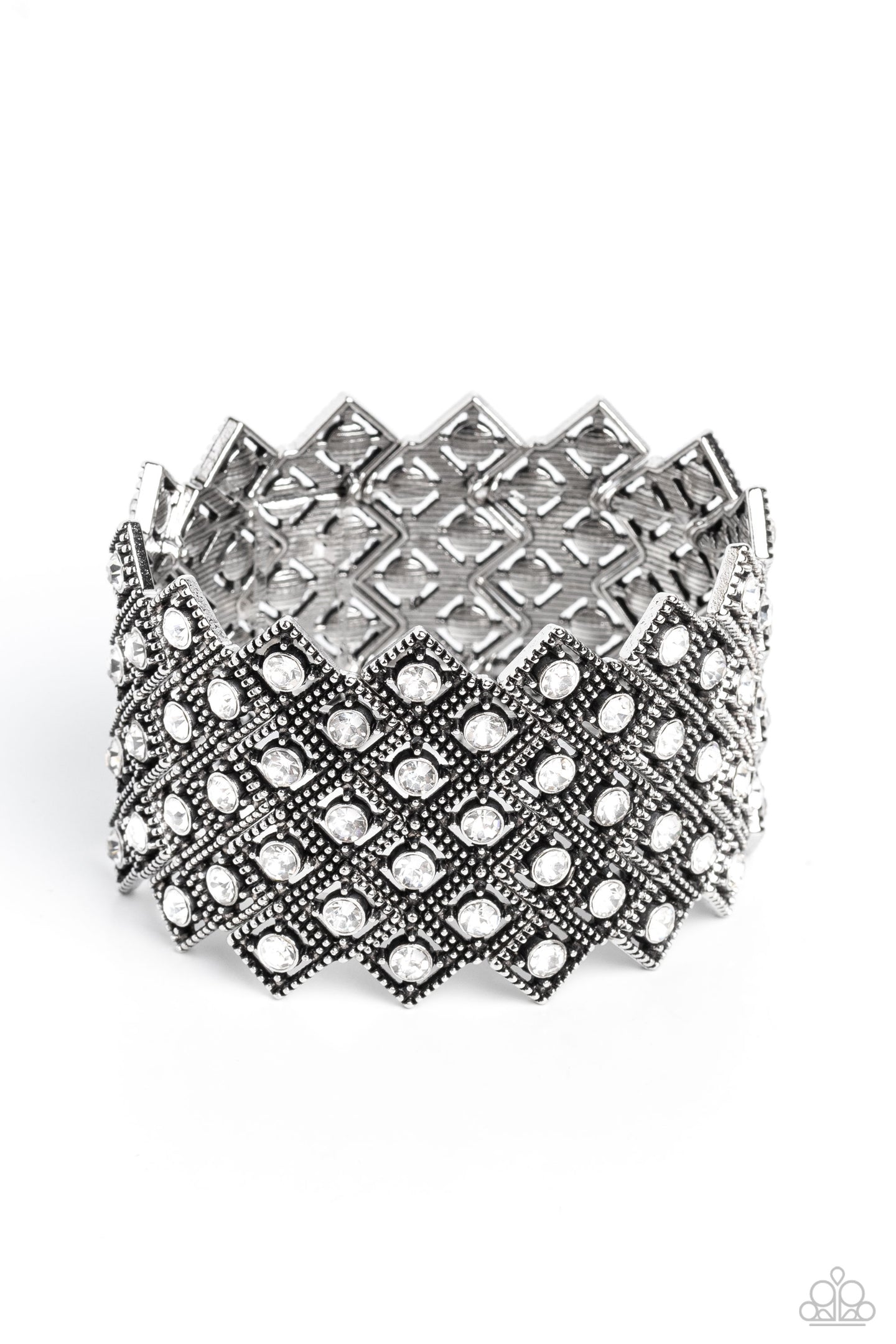 DECO in the Rough - White-Jewelry-Paparazzi Accessories, Just Because Jewels-Just Because Jewels