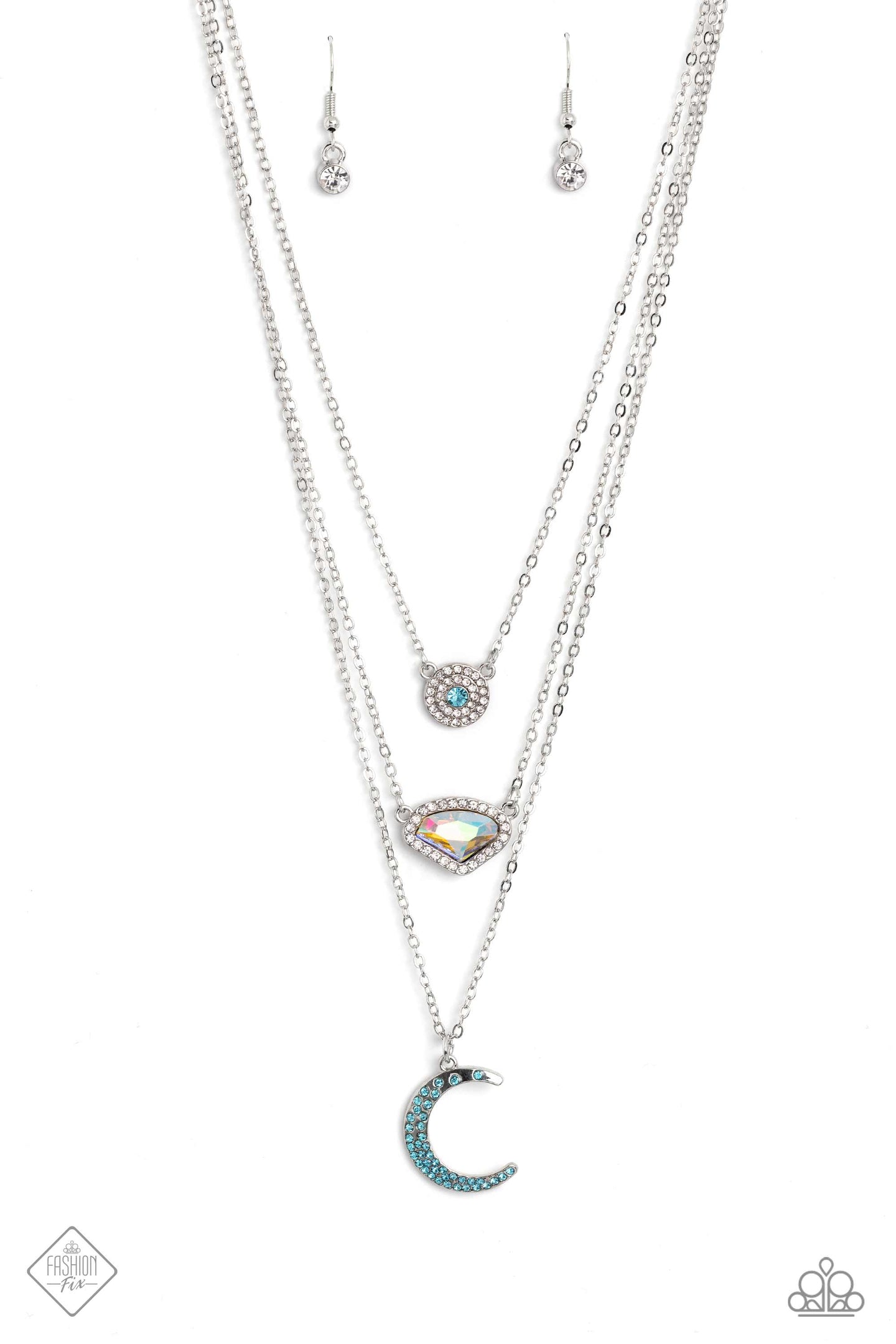 Lunar Lineup - Blue-Jewelry-Paparazzi Accessories, Just Because Jewels-Just Because Jewels