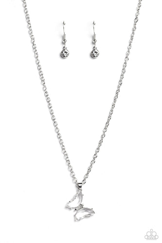 Butterfly Lullaby - White-Jewelry-Paparazzi Accessories, Just Because Jewels-Just Because Jewels