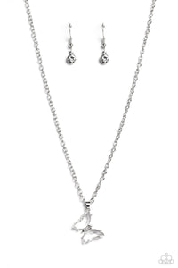 Butterfly Lullaby - White-Jewelry-Paparazzi Accessories, Just Because Jewels-Just Because Jewels