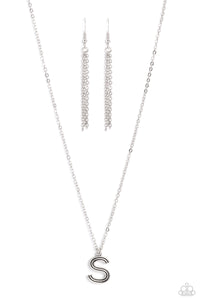 Leave Your Initials - Silver - S-Jewelry-Paparazzi Accessories, Just Because Jewels-Just Because Jewels