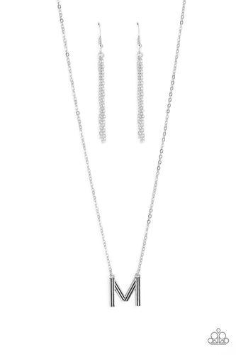Leave Your Initials - Silver - M-Jewelry-Paparazzi Accessories, Just Because Jewels-Just Because Jewels