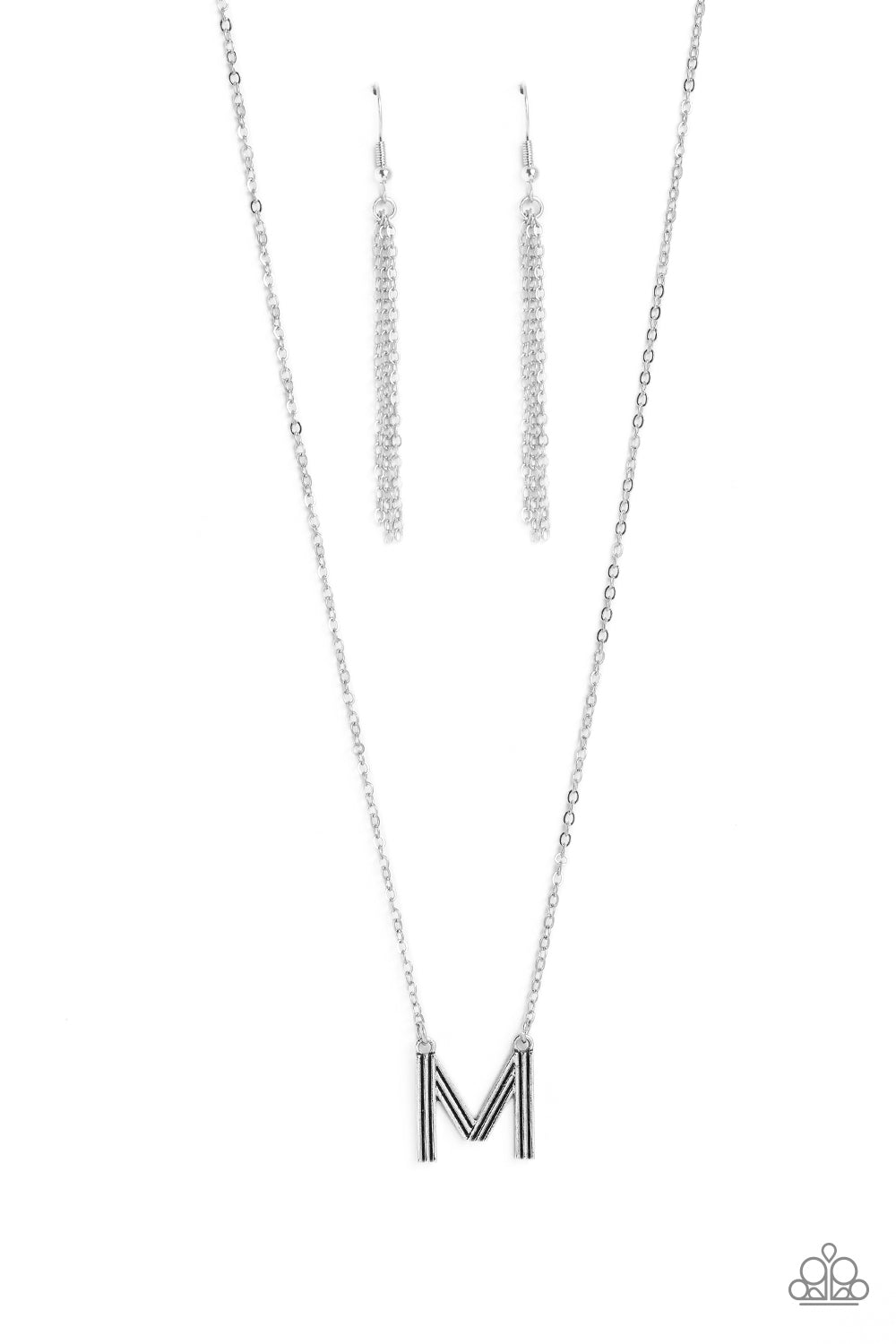 Leave Your Initials - Silver - M-Jewelry-Paparazzi Accessories, Just Because Jewels-Just Because Jewels