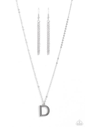 Leave Your Initials - Silver - D-Jewelry-Paparazzi Accessories, Just Because Jewels-Just Because Jewels