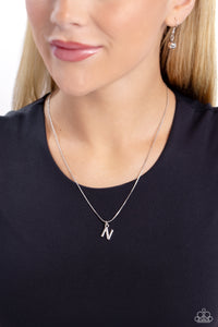 Seize the Initial - Silver - N-Jewelry-Paparazzi Accessories, Just Because Jewels-Just Because Jewels