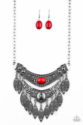 Island Queen - Red-Just Because Jewels, Paparazzi Accessories-Just Because Jewels