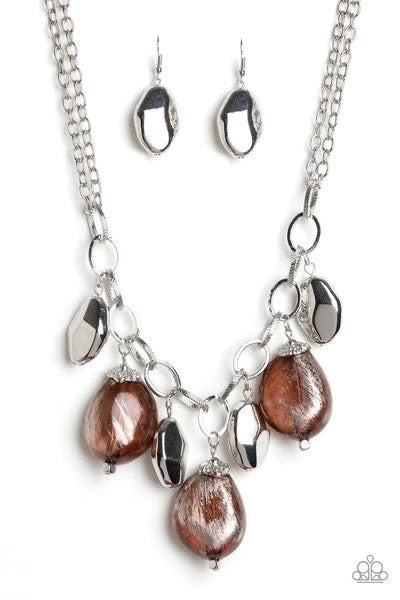 Looking Glass Glamorous-Just Because Jewels, Paparazzi Accessories-Brown-Just Because Jewels