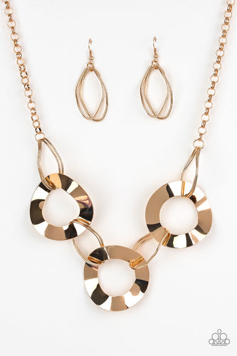 Modern Mechanics - Gold-Just Because Jewels, Paparazzi Accessories-Just Because Jewels