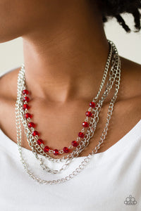 Extravagant Elegance - Red-Just Because Jewels, Paparazzi Accessories-Just Because Jewels