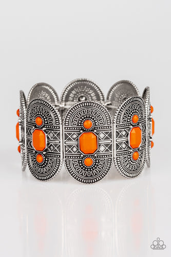 Turn Up The TROPICAL Heat - Orange-Just Because Jewels, Paparazzi Accessories-Just Because Jewels