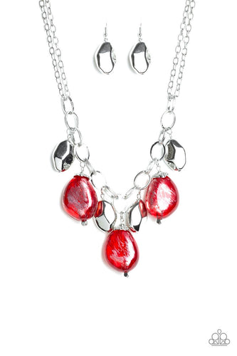 Looking Glass Glamorous - Red-Just Because Jewels, Paparazzi Accessories-Just Because Jewels