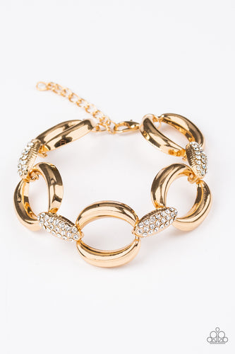 Don’t Forget Who’s Boss – Gold Bracelet-Jewelry-Just Because Jewels, Paparazzi Accessories-Just Because Jewels