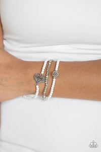 Lovers Loot - White-Just Because Jewels, Paparazzi Accessories-Just Because Jewels