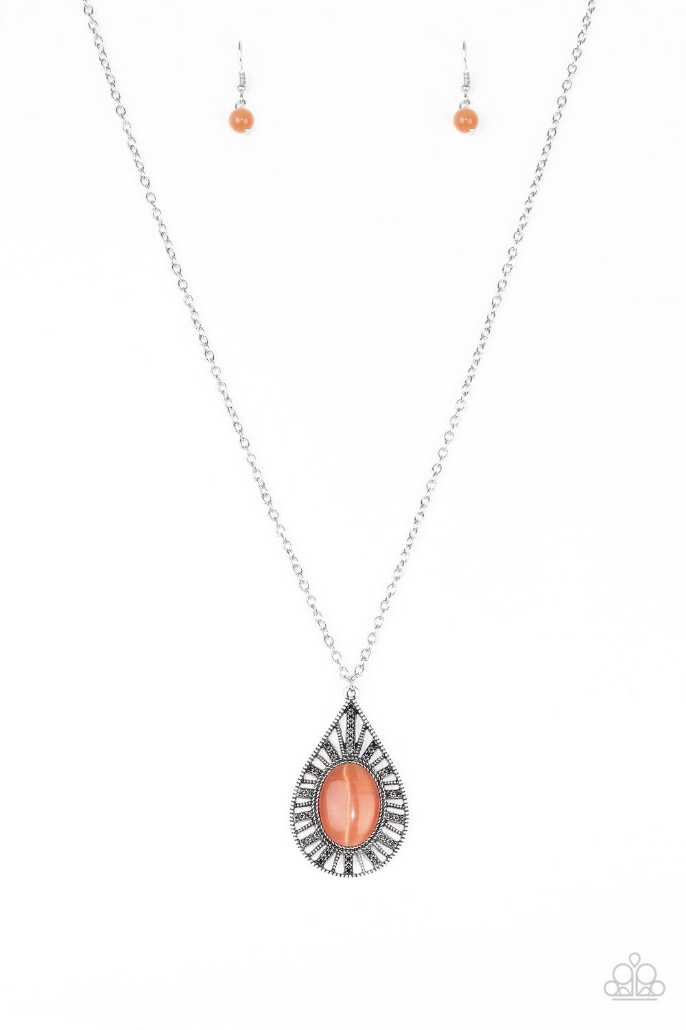 Total Tranquility - Orange-Just Because Jewels, Paparazzi Accessories-Just Because Jewels
