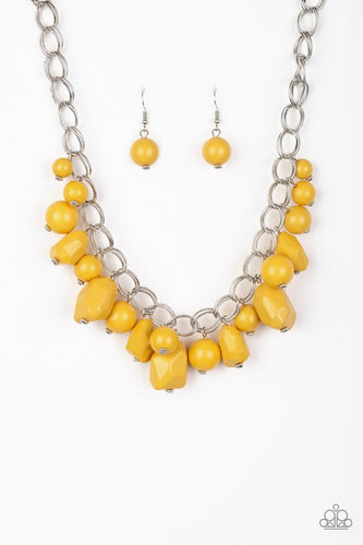 Gorgeously Globetrotter - Yellow-Just Because Jewels, Paparazzi Accessories-Just Because Jewels