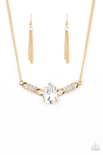 Way to Make an Entrance - Gold-Just Because Jewels, Paparazzi Accessories-Just Because Jewels