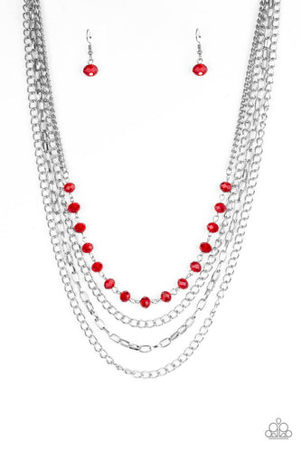 Extravagant Elegance - Red-Just Because Jewels, Paparazzi Accessories-Just Because Jewels